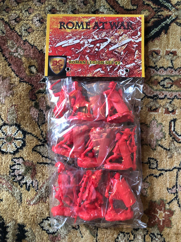 ROMAN ARMY SET #2  RED / Scarlet Plastic 9figures plus loads of alternate parts
