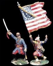 Zouaves 008 Advancing Command Set Officer & Flag( extremely low inventory)